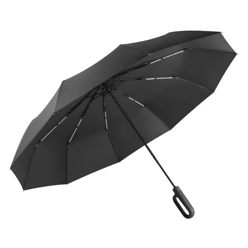 Large Automatic Umbrella with Ring Buckle Thick Durable Unisex Portable UV Protection Windproof Rain and Sunshade Umbrella